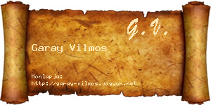Garay Vilmos névjegykártya